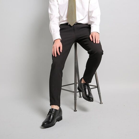 US10 CHAMARIPA Elevator Shoes Men Black Oxford Dress Shoes increase 10cm/3.9inch main image 7